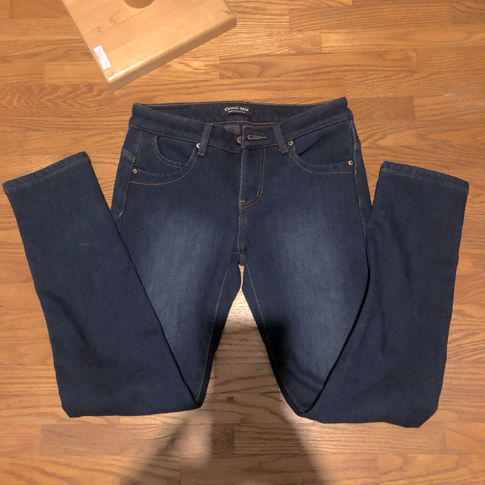 Micro fleece lined Dark Blue Skinny Jeans